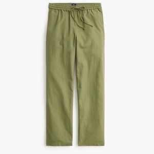 J crew green Linen-blend slim wide-leg drawstring pant